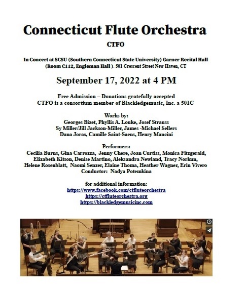 Connecticut Flute Orchestra to Perform at SCSU Sept 17, 2022 4 PM
